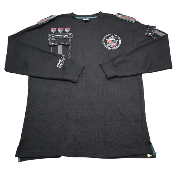 One Color One Nation Sweater Mens 3XL Black Long Sleeve Pullover Waffle Knit - Picture 1 of 16